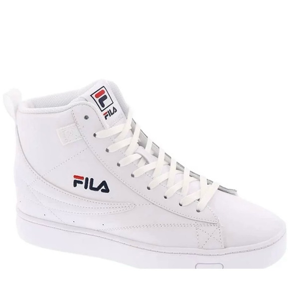 Women’s FILA white leather high top sneaker size 9 - Picture 1 of 12